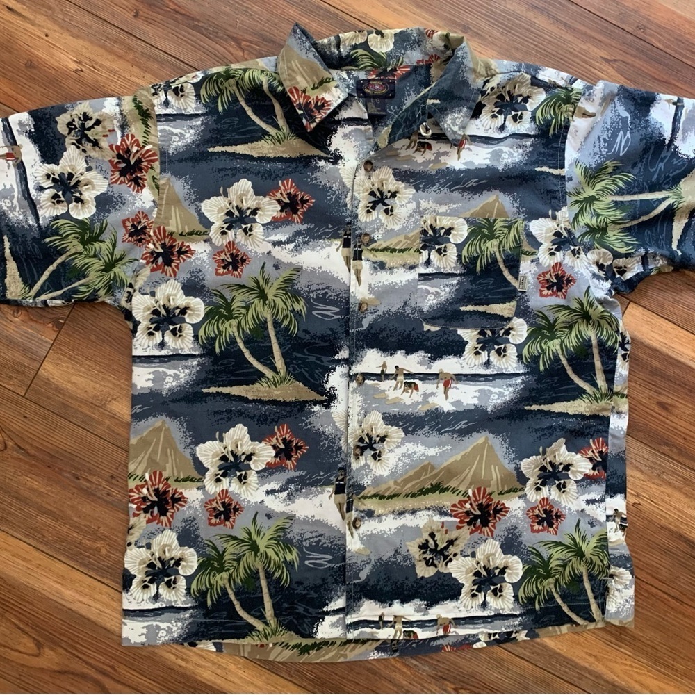Vintage PCH Tropical Floral Button-Up Shirt Size Large - Picture 7 of 11